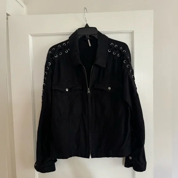Free People Jackets Coats Free People Black Military Jacket
